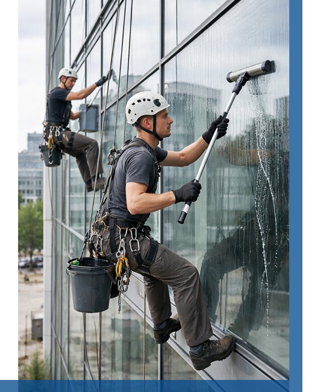 Мойка витражей альпинистами в Лобне от 723 р. под ключ|ВЫСОТНИК-Лбн