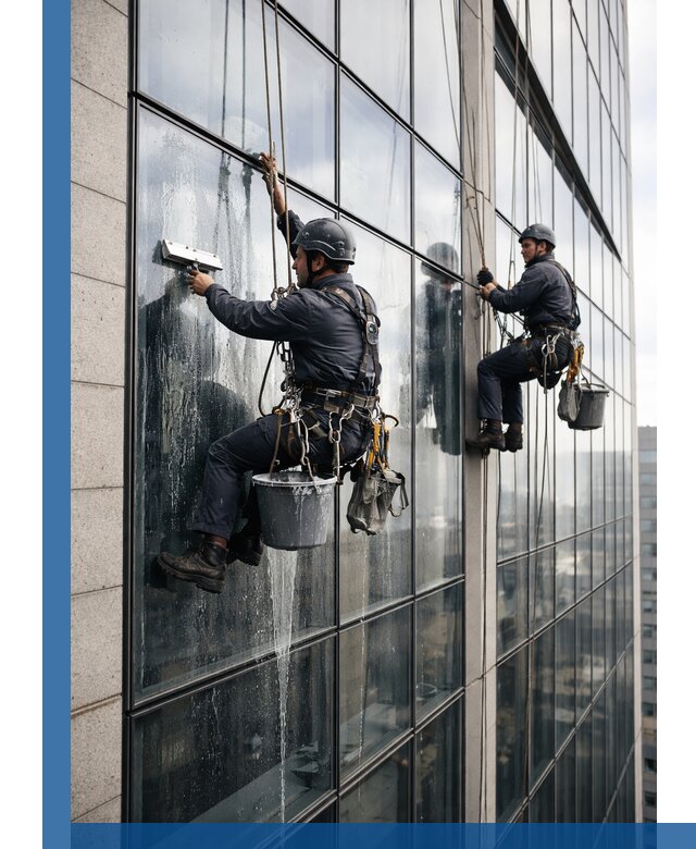 Профессиональная мойка стеклянных фасадов зданий в Лобне