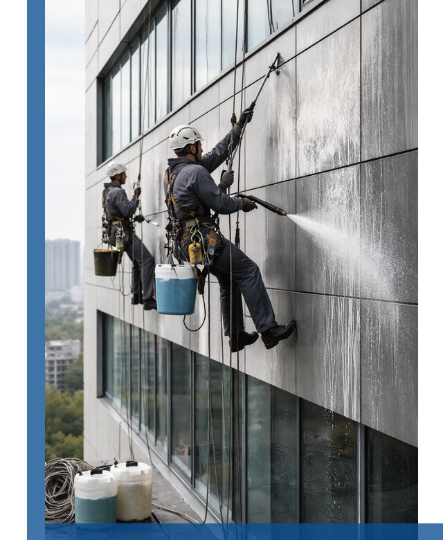 Профессиональная мойка вентилируемых фасадов в Лобне