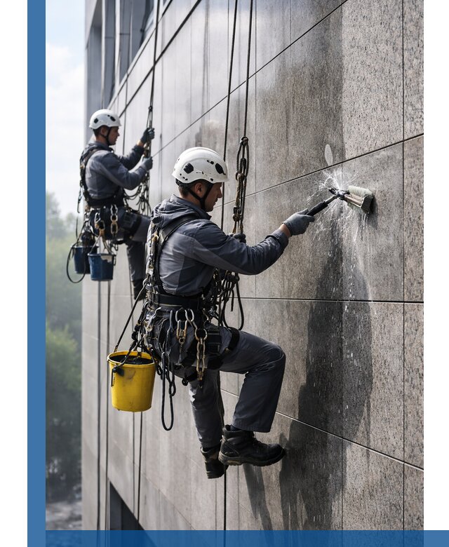 Профессиональная мойка фасада из керамогранита в Лобне