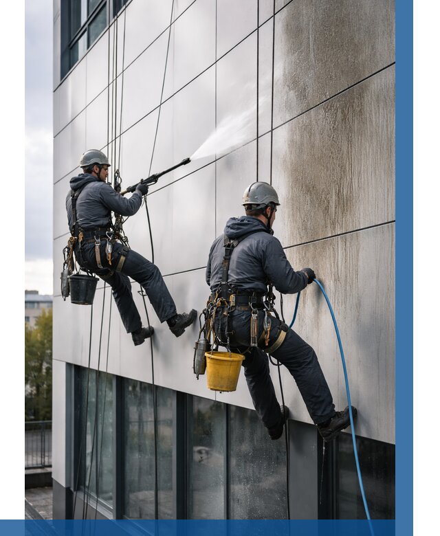 Мойка фасада из композита в Лобне по цене от 310 р. | ВЫСОТНИК-Лбн