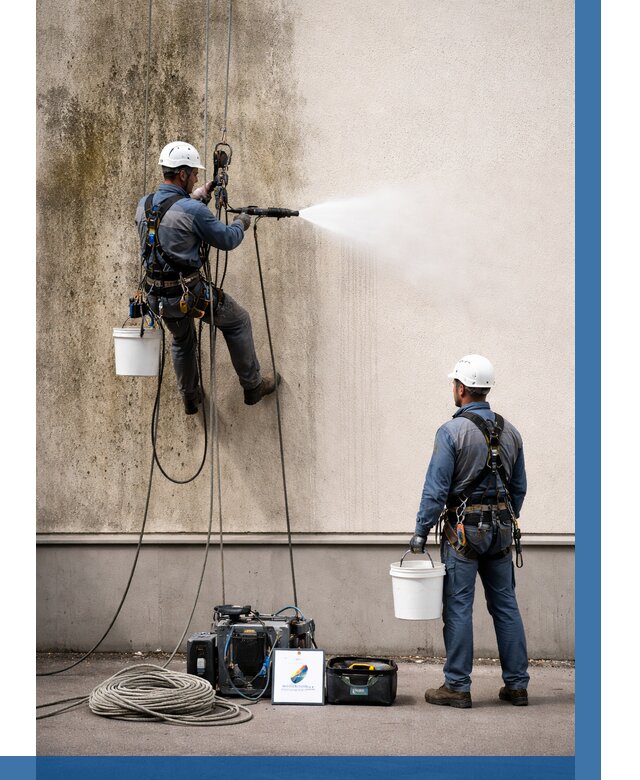 Очистка фасада от плесени в Лобне от 310 р. | ВЫСОТНИК-Лбн