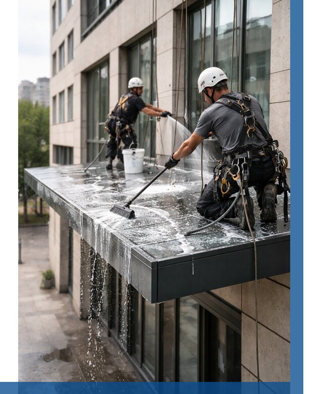 Мойка козырьков и навесов в Лобне от 3614 р. | ВЫСОТНИК-Лбн