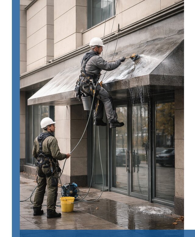 Профессиональная мойка козырьков и навесов в Лобне