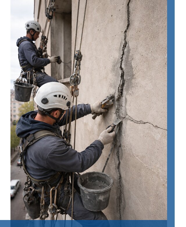 Заделка трещин на фасаде в Лобне от 929 р. | ВЫСОТНИК-Лбн