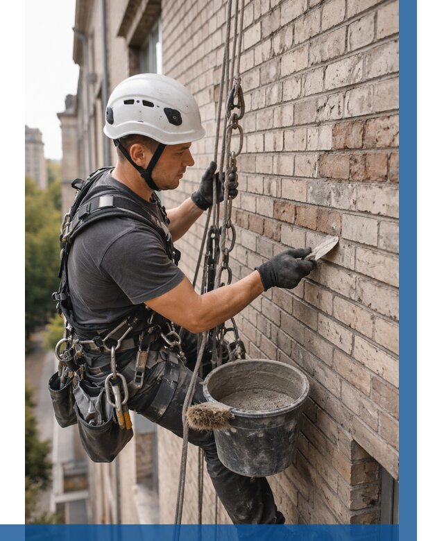 Ремонт кирпичной кладки фасада в Лобне от 1859 р. | ВЫСОТНИК-Лбн