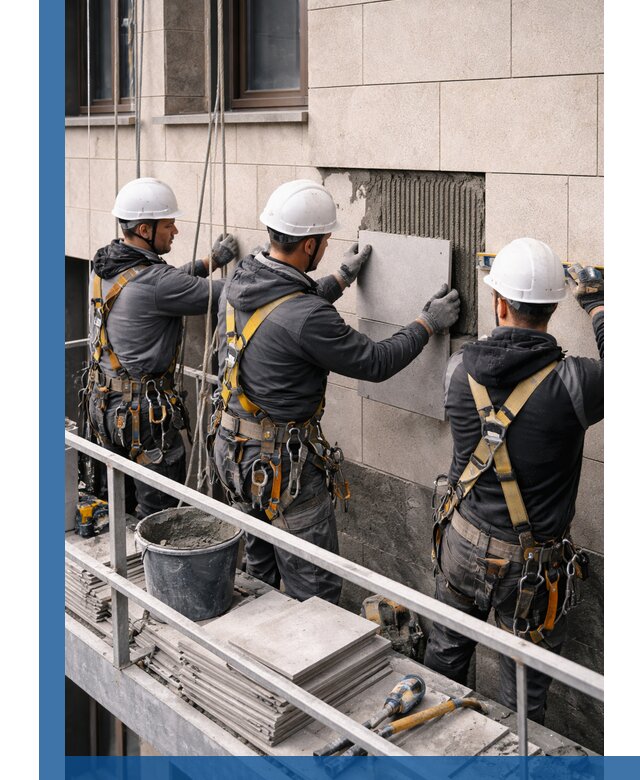 Ремонт облицовки фасада плиткой в Лобне с гарантией