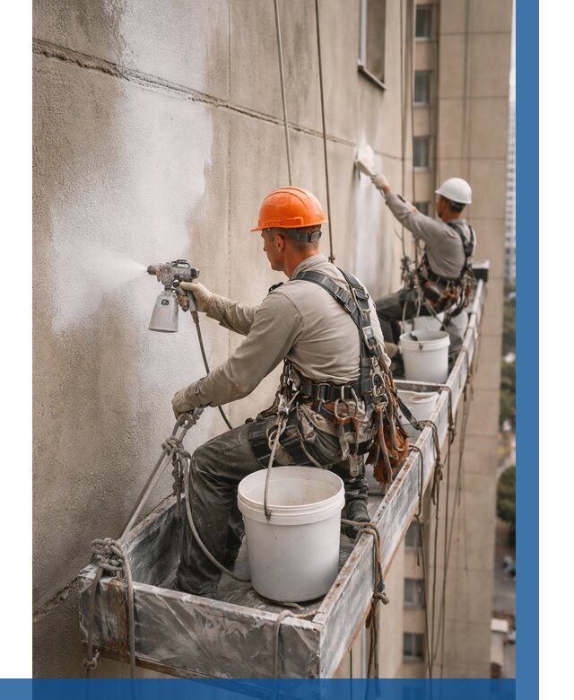 Грунтовка фасада на высоте в Лобне от 124 р. | ВЫСОТНИК-Лбн