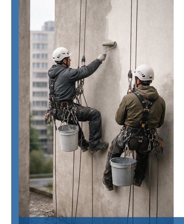 Покраска фасадов высотными альпинистами в Лобне с гарантией