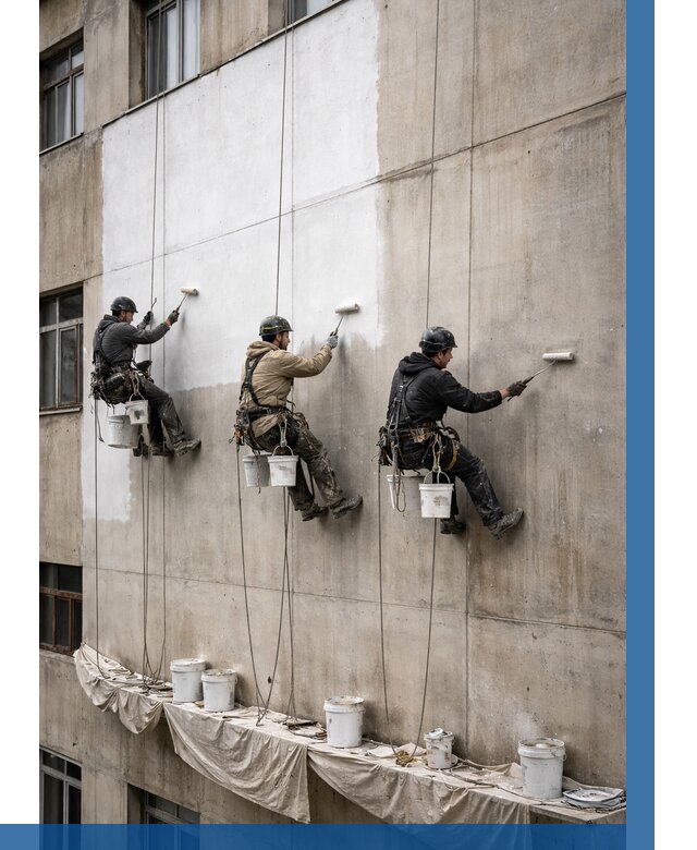 Покраска бетонного фасада в Лобне от 361 р за м2 | ВЫСОТНИК-Лбн