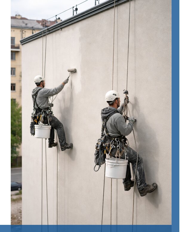 Покраска оштукатуренного фасада в Лобне от 330 р. | ВЫСОТНИК-Лбн