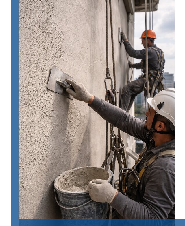 Декоративная штукатурка фасада с утеплением и защитой в Лобне