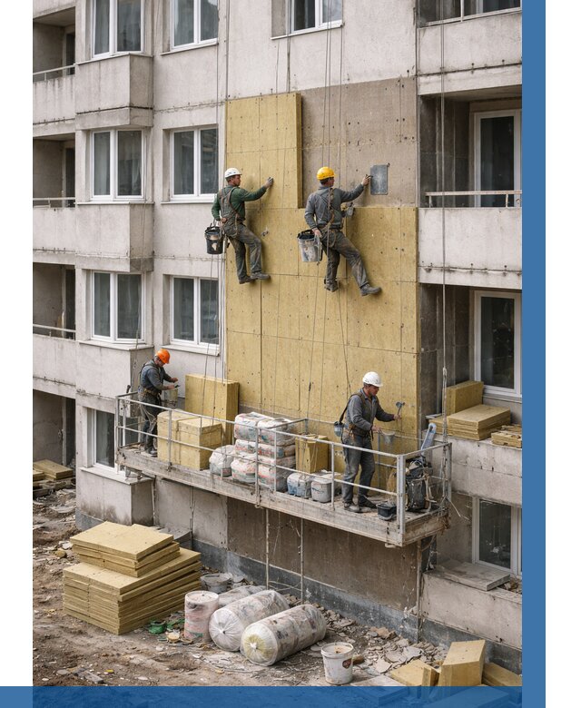 Утепление фасада минватой в Лобне от 1549 р. | ВЫСОТНИК-Лбн