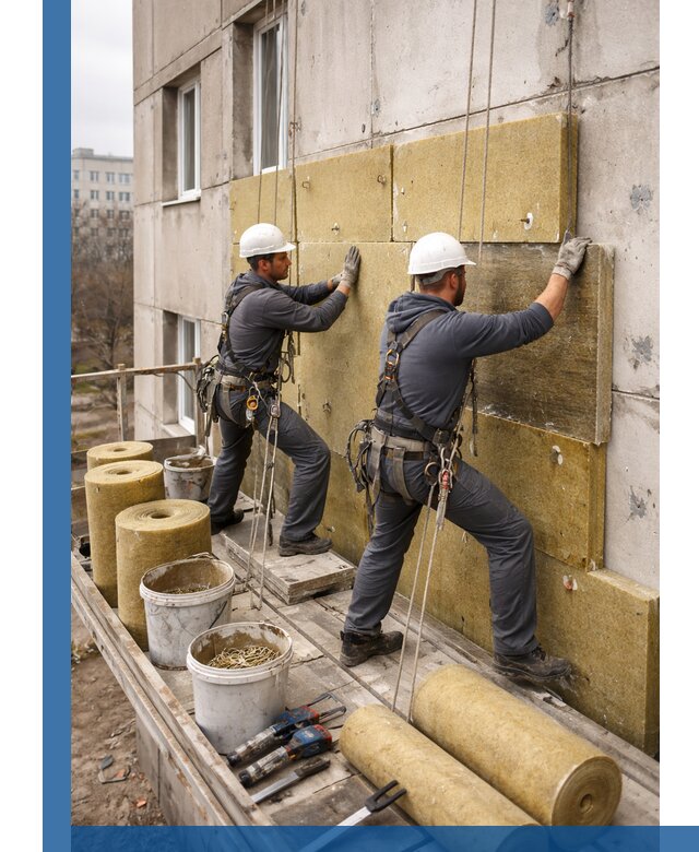 Утепление фасада минватой в Лобне под ключ с гарантией