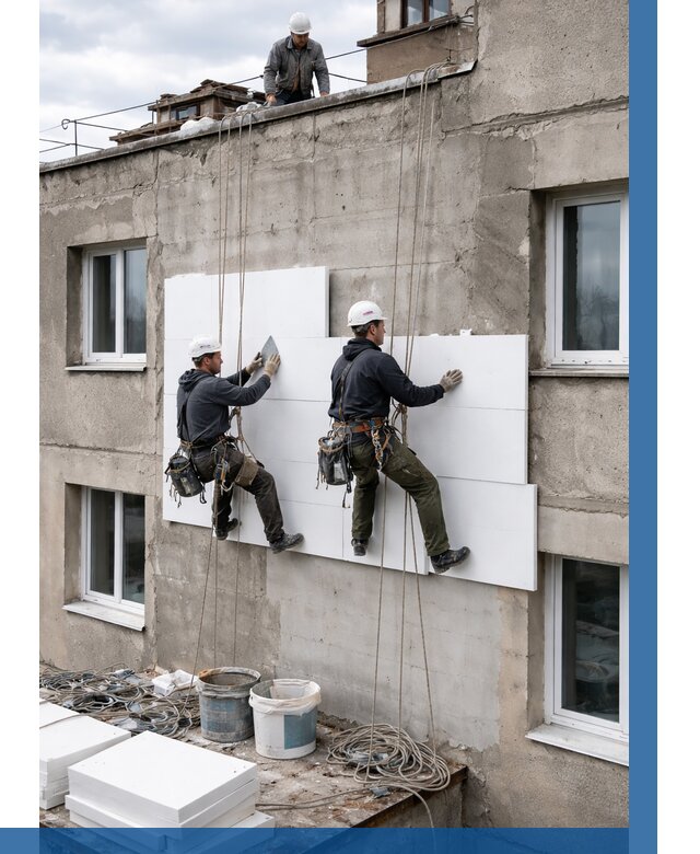 Утепление фасада пенополистиролом в Лобне от 1859 р. | ВЫСОТНИК-Лбн