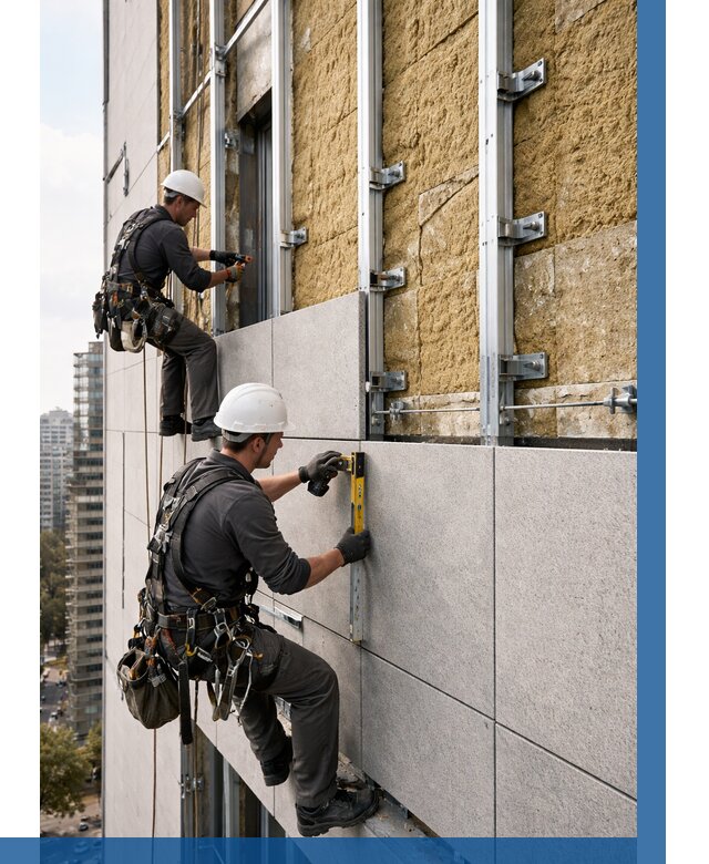 Монтаж вентилируемого фасада в Лобне от 3614 р. | ВЫСОТНИК-Лбн