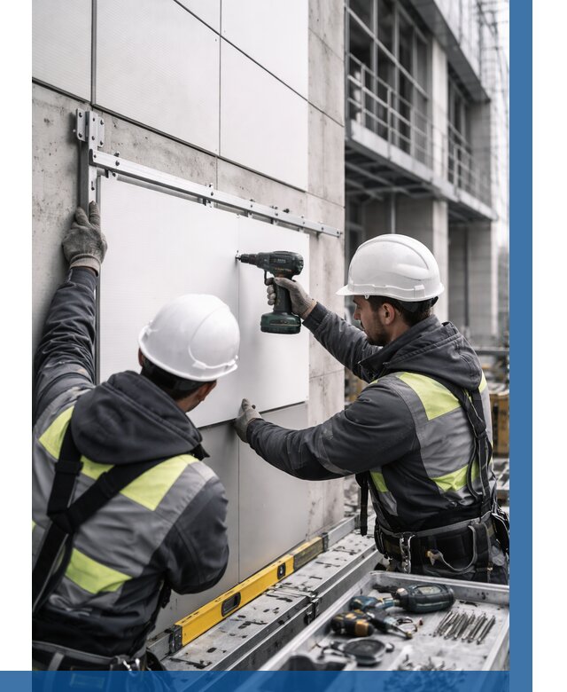 Монтаж композитных панелей фасада в Лобне от 2582 р. | ВЫСОТНИК-Лбн