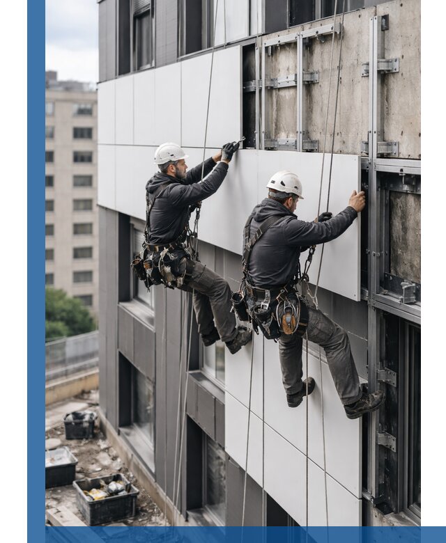 Монтаж композитных панелей фасада в Лобне под ключ