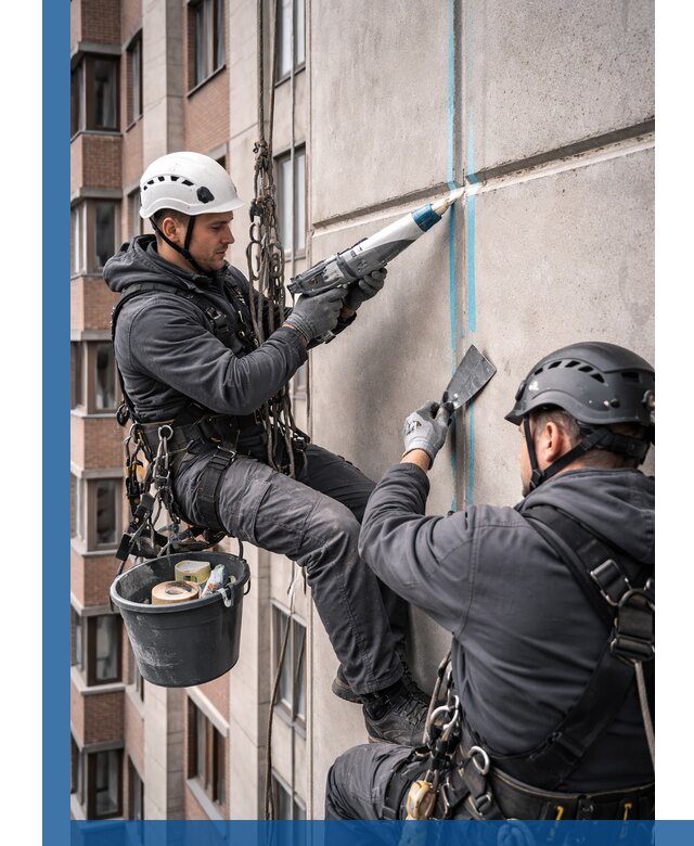 Вторичная герметизация швов фасада и кровли в Лобне