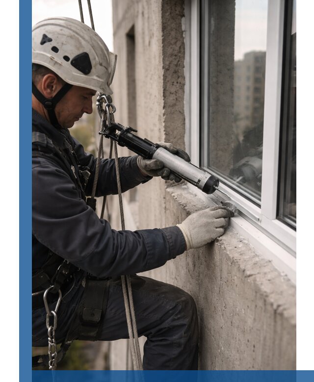 Герметизация оконных швов снаружи в Лобне профессионально