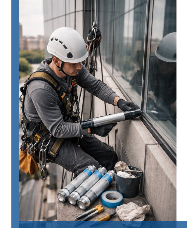 Герметизация стыков витража в Лобне для герметичных фасадов