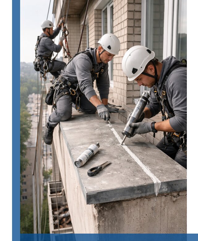 Герметизация балконного козырька в Лобне профессионально