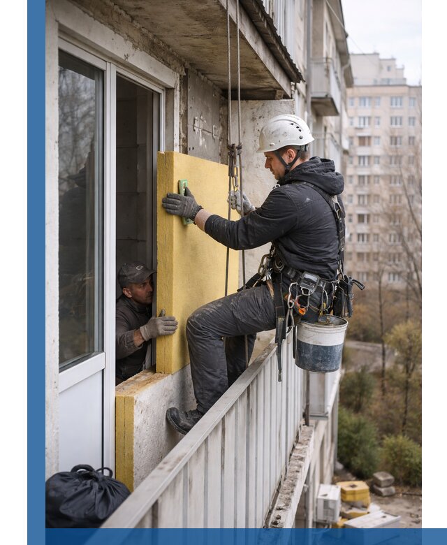Профессиональное утепление балкона снаружи в Лобне под ключ