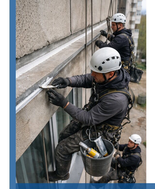 Герметизация примыкания балкона в Лобне под ключ с гарантией