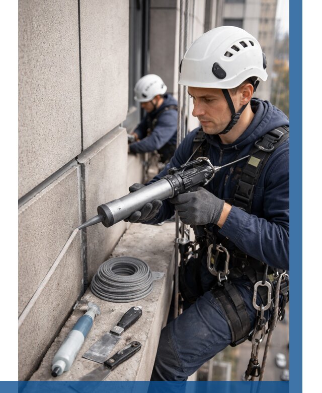 Герметизация деформационных швов фасада в Лобне от 723 | ВЫСОТНИК-Лбн