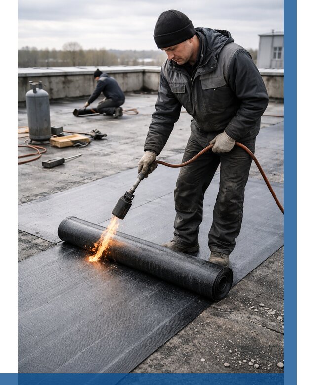 Ремонт наплавляемой кровли в Лобне от 723 р. | ВЫСОТНИК-Лбн