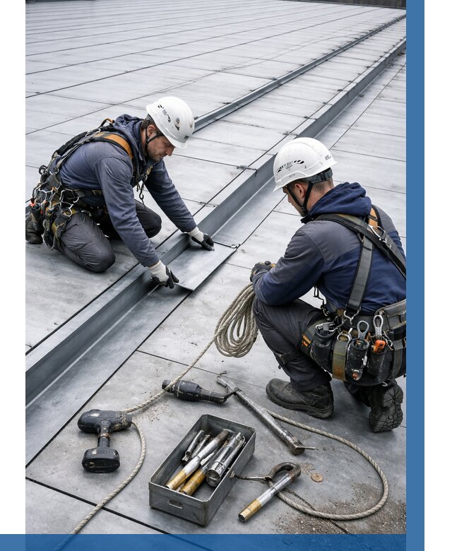 Ремонт фальцевой кровли в Лобне от 723 р. | ВЫСОТНИК-Лбн