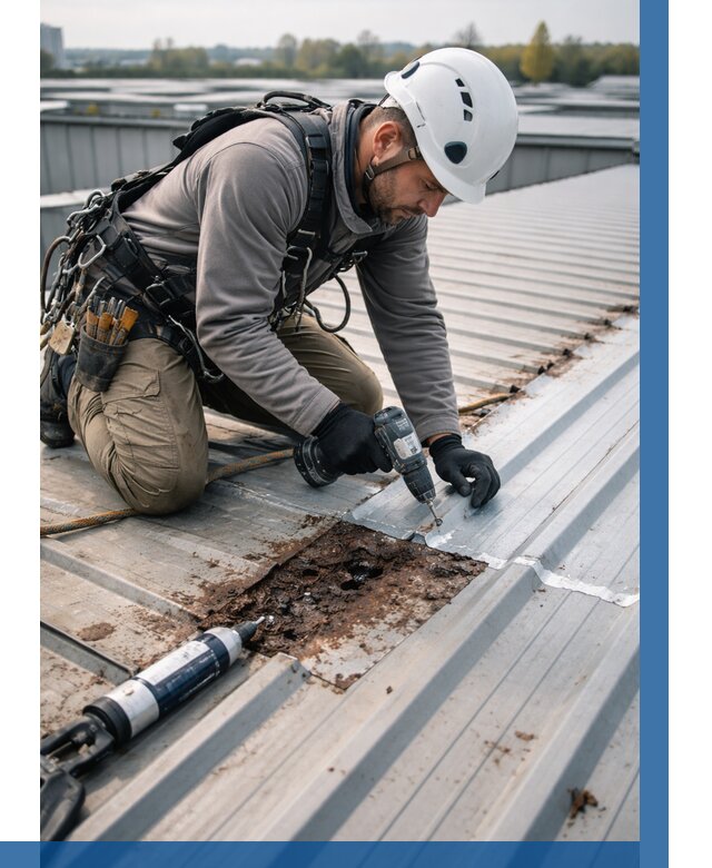 Ремонт профнастила на кровле в Лобне от 723 р. | ВЫСОТНИК-Лбн