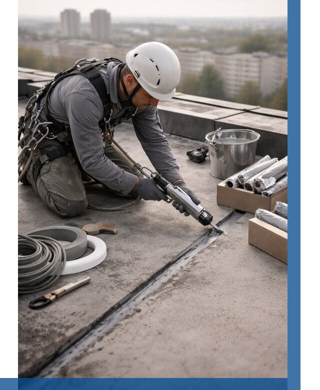 Герметизация швов кровли в Лобне от 465 р./м2 | ВЫСОТНИК-Лбн