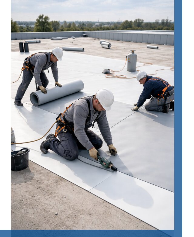 Монтаж мембранной кровли под ключ в Лобне от 1239 р. | ВЫСОТНИК-Лбн