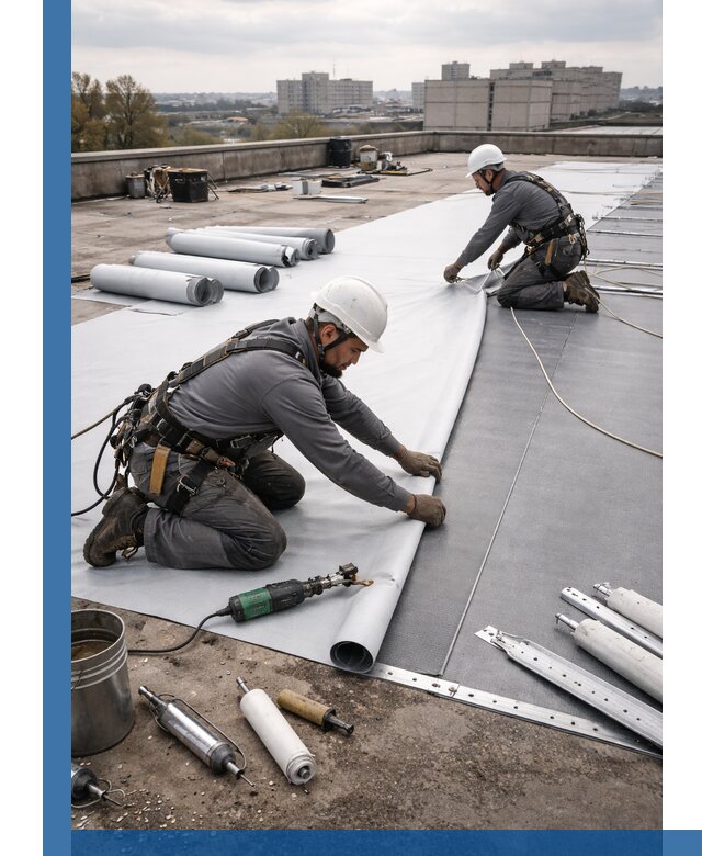 Монтаж мембранной кровли в Лобне для промышленных зданий