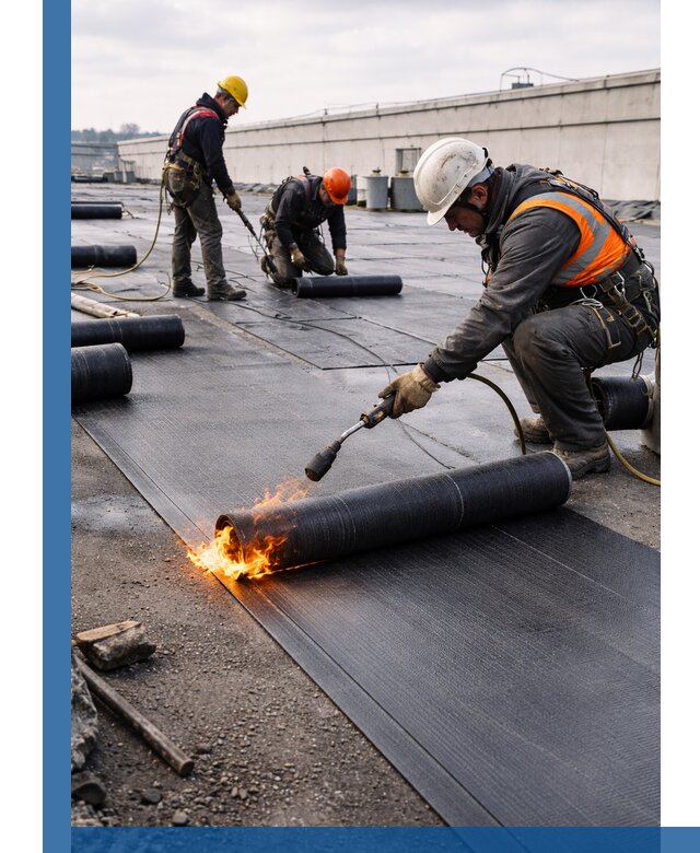 Монтаж наплавляемой кровли в Лобне профессионально