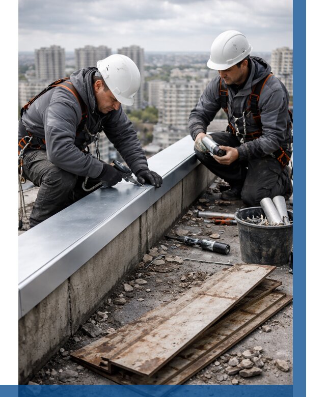 Замена парапетных крышек под ключ в Лобне от 1239 р. | ВЫСОТНИК-Лбн