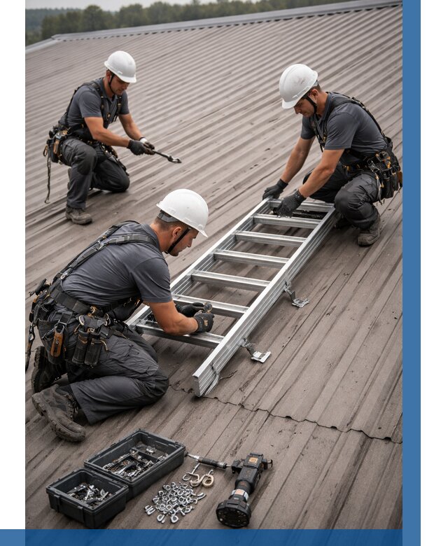 Монтаж кровельной лестницы в Лобне от 4647 р. | ВЫСОТНИК-Лбн