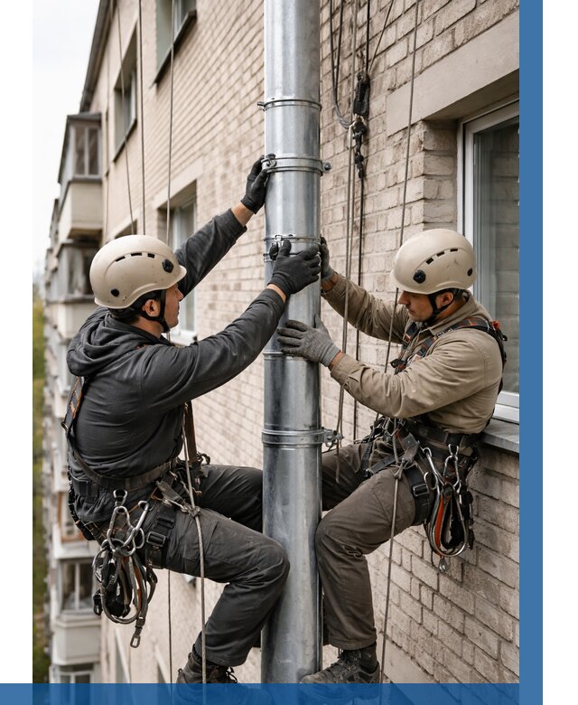 Замена водосточных труб в Лобне от 6712 р. | ВЫСОТНИК-Лбн