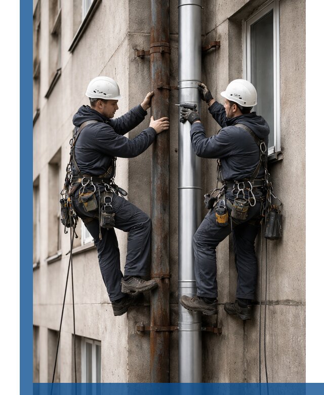 Замена водосточных труб в Лобне: монтаж и демонтаж под ключ