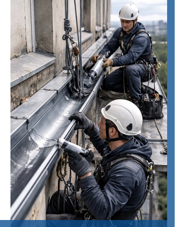 Ремонт водосточных желобов в Лобне от 6712 р. | ВЫСОТНИК-Лбн