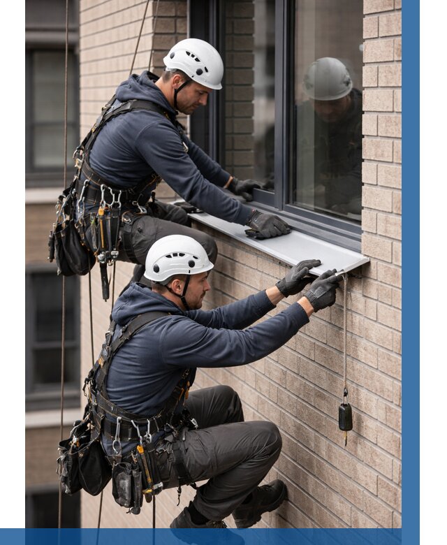 Монтаж оконных отливов под ключ в Лобне от 3614 р. | ВЫСОТНИК-Лбн