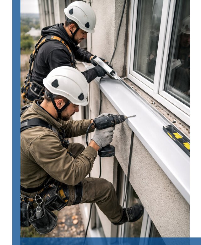 Профессиональный монтаж оконных отливов и отведения воды в Лобне
