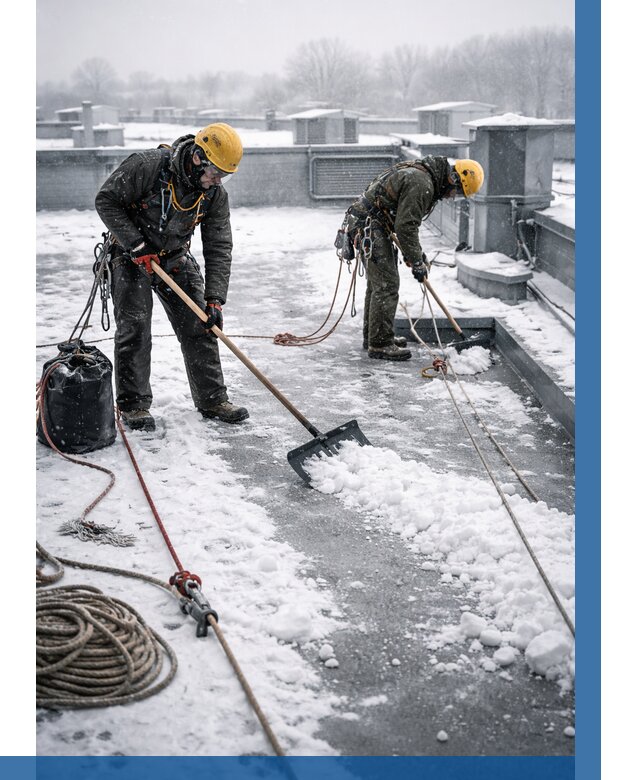 Очистка крыши от снега в Лобне от 7745 р. | ВЫСОТНИК-Лбн