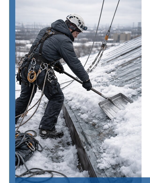 Профессиональная очистка кровли от снега и наледи в Лобне