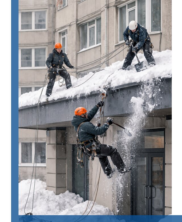 Безопасная очистка навесов от снега в Лобне круглогодично