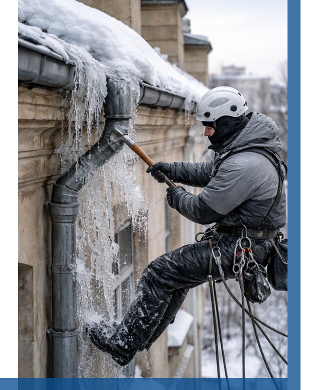 Очистка водостоков от льда в Лобне от 3614 р. | ВЫСОТНИК-Лбн