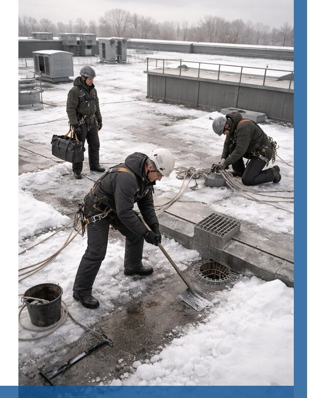 Абонентское обслуживание кровли зимой в Лобне от 8261 р. | ВЫСОТНИК-Лбн