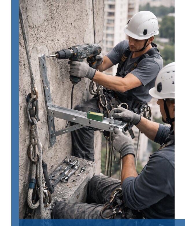 Установка кронштейнов кондиционера и крепежа в Лобне