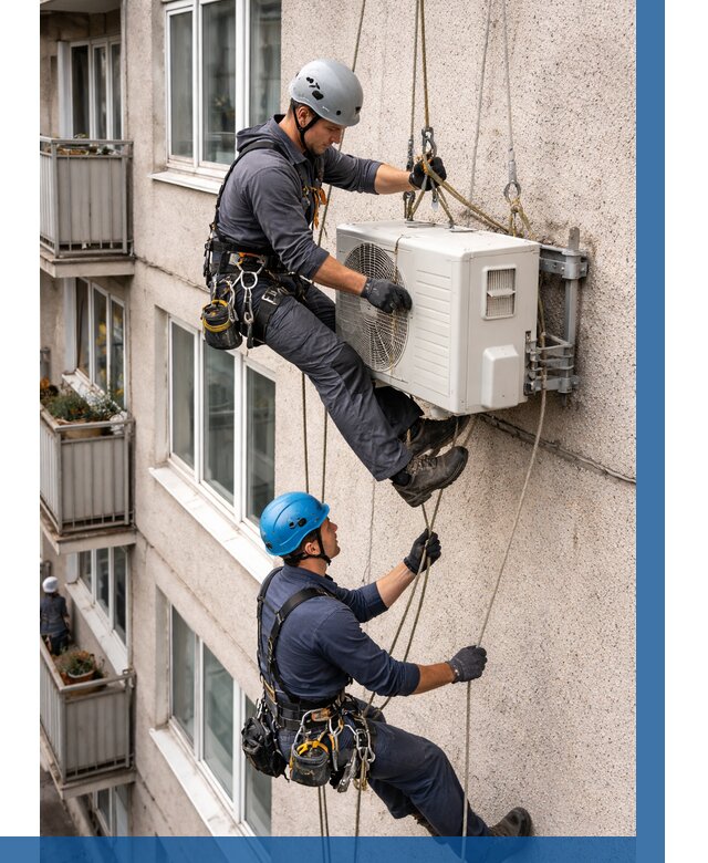 Перенос внешнего блока кондиционера в Лобне от 9293 р.| ВЫСОТНИК-Лбн